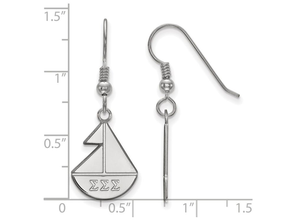 LogoArt Sterling Silver Sigma Sigma Sigma Medium Dangle Earrings