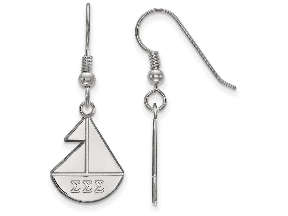 LogoArt Sterling Silver Sigma Sigma Sigma Medium Dangle Earrings