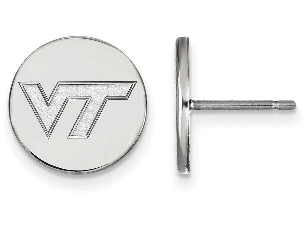 LogoArt Sterling Silver Virginia Tech Small Disc Earrings