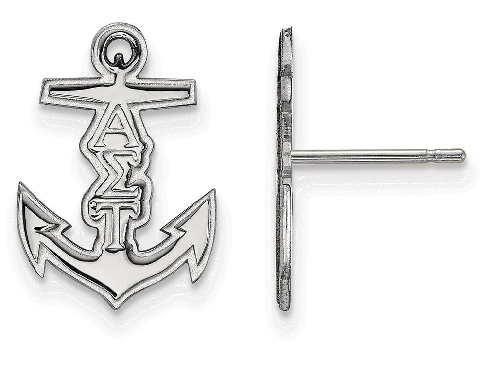 LogoArt Sterling Silver Alpha Sigma Tau Extra Small Post Earrings