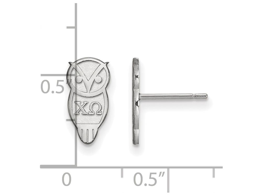 LogoArt Sterling Silver Chi Omega Extra Small Post Earrings