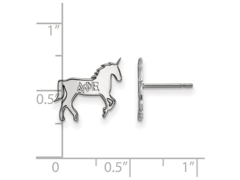 LogoArt Sterling Silver Delta Phi Epsilon Extra Small Post Earrings