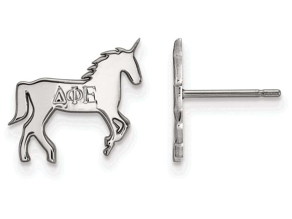 LogoArt Sterling Silver Delta Phi Epsilon Extra Small Post Earrings