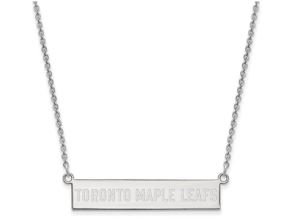 Logoart 925 Sterling Silver Toronto Maple Leafs Small Bar Necklace