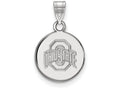 LogoArt Sterling Silver Ohio State University Small Disc Pendant Necklace