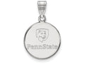 LogoArt Sterling Silver Penn State University Medium Disc Pendant Necklace