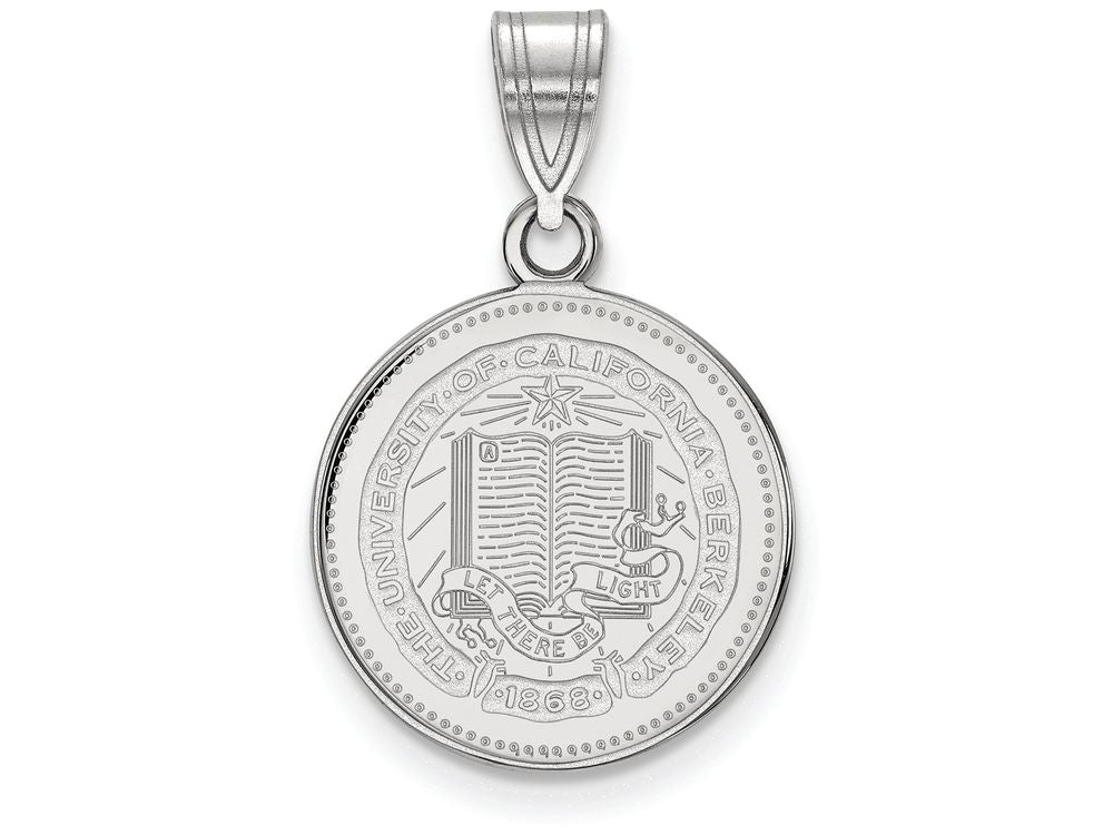 LogoArt Sterling Silver University Of California Berkeley Medium Crest Pendant Necklace