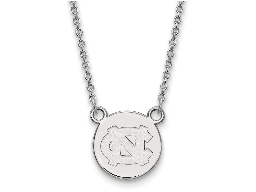 LogoArt Sterling Silver University Of North Carolina Small Disc Necklace
