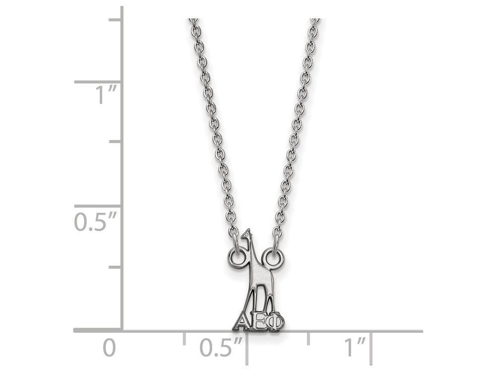 LogoArt Sterling Silver Alpha Epsilon Phi Extra Small Pendant Necklace With 18 Inch