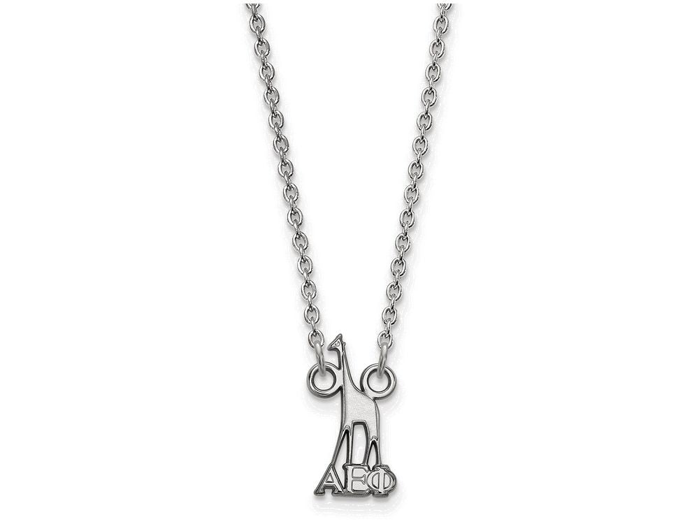 LogoArt Sterling Silver Alpha Epsilon Phi Extra Small Pendant Necklace With 18 Inch