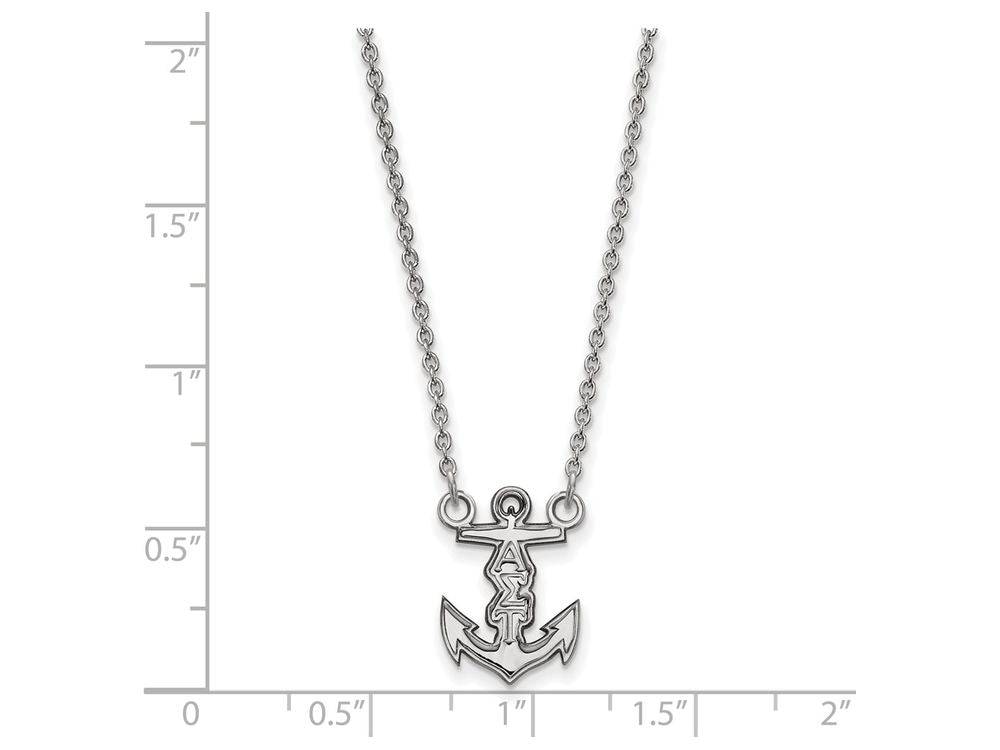 LogoArt Sterling Silver Alpha Sigma Tau Extra Small Pendant Necklace With 18 Inch