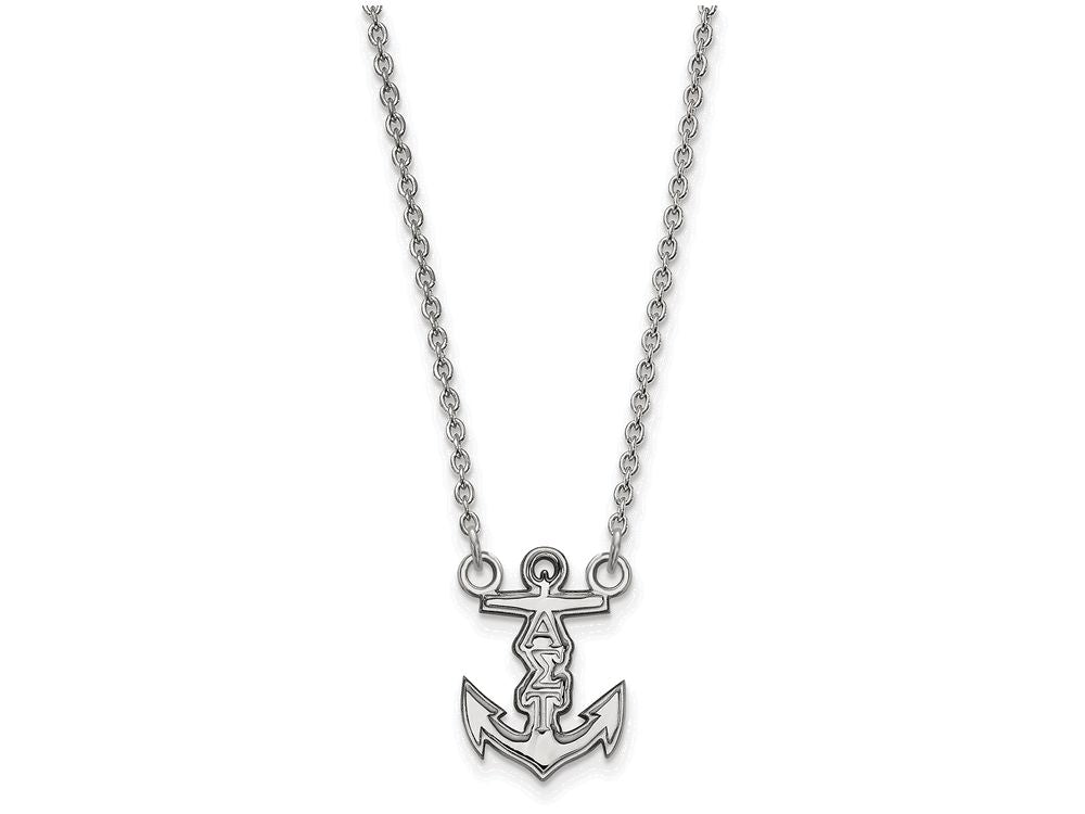 LogoArt Sterling Silver Alpha Sigma Tau Extra Small Pendant Necklace With 18 Inch