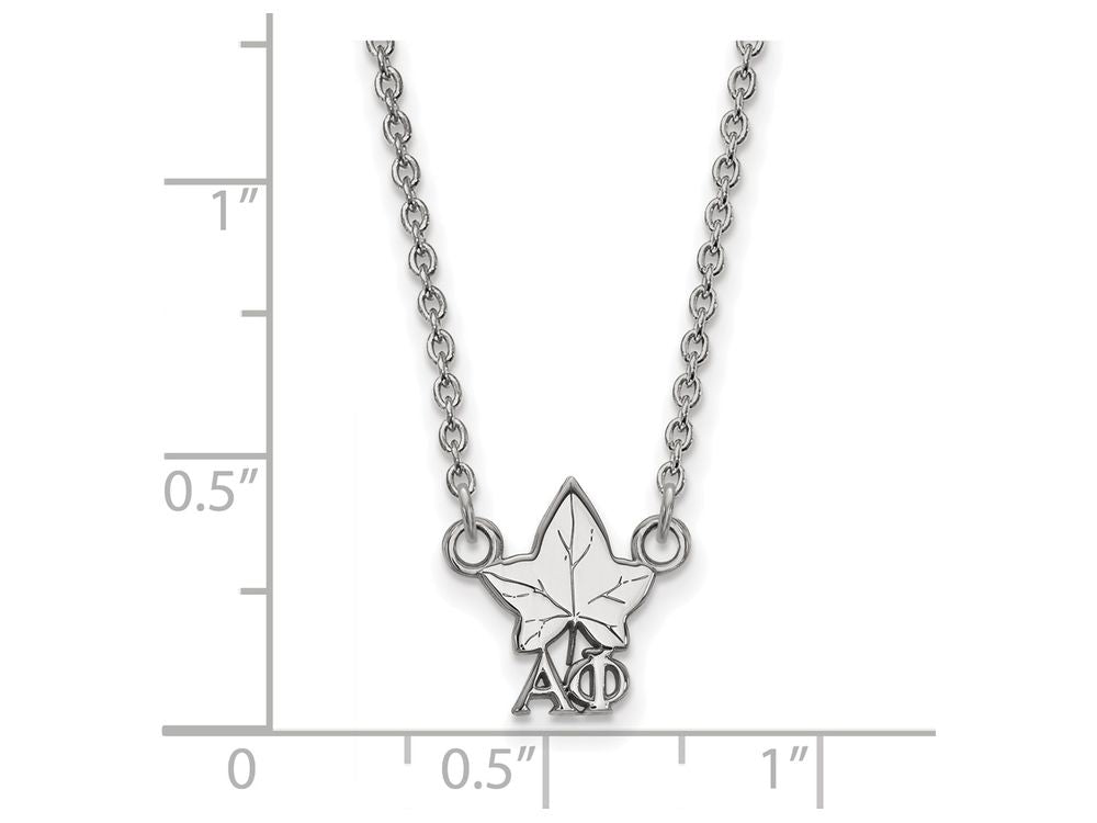 LogoArt Sterling Silver Alpha Phi Extra Small Pendant Necklace With 18 Inch