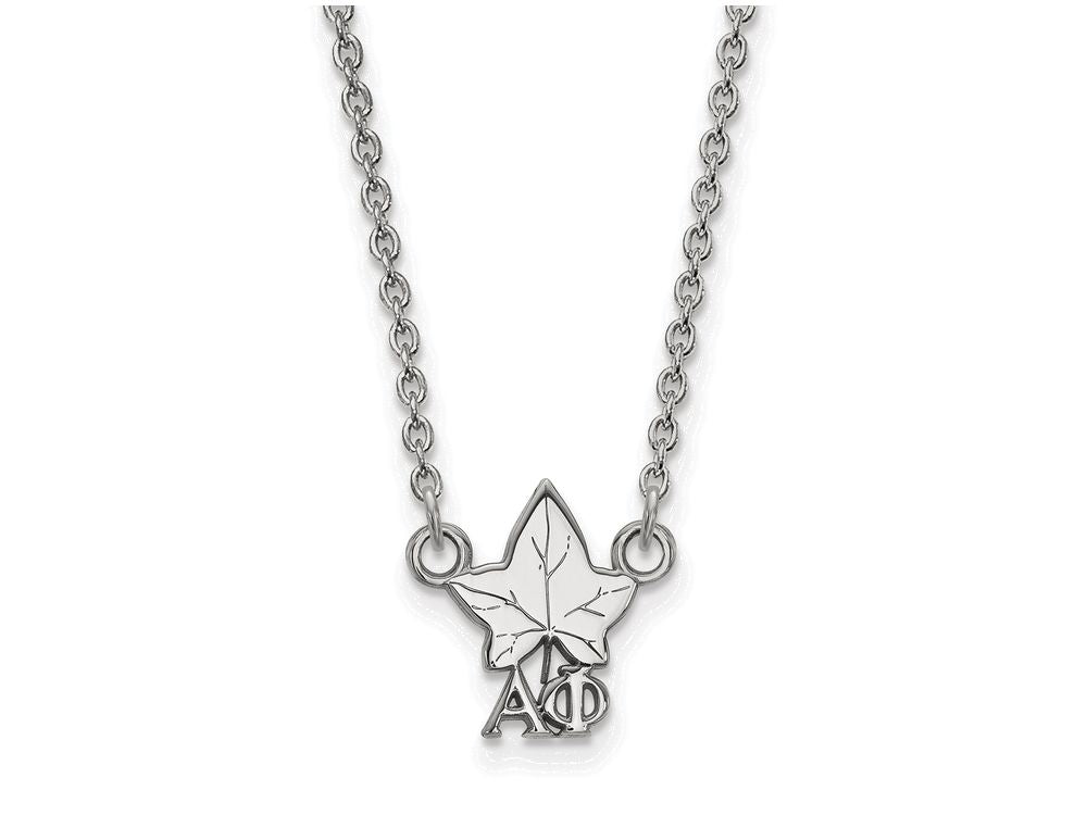 LogoArt Sterling Silver Alpha Phi Extra Small Pendant Necklace With 18 Inch