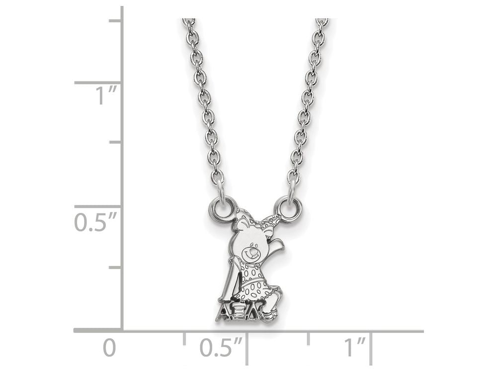 LogoArt Sterling Silver Alpha Xi Delta Extra Small Pendant Necklace With 18 Inch