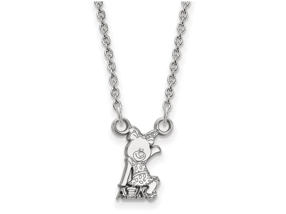 LogoArt Sterling Silver Alpha Xi Delta Extra Small Pendant Necklace With 18 Inch
