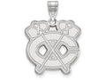 LogoArt Sterling Silver Chicago Blackhawks Large Pendant Necklace