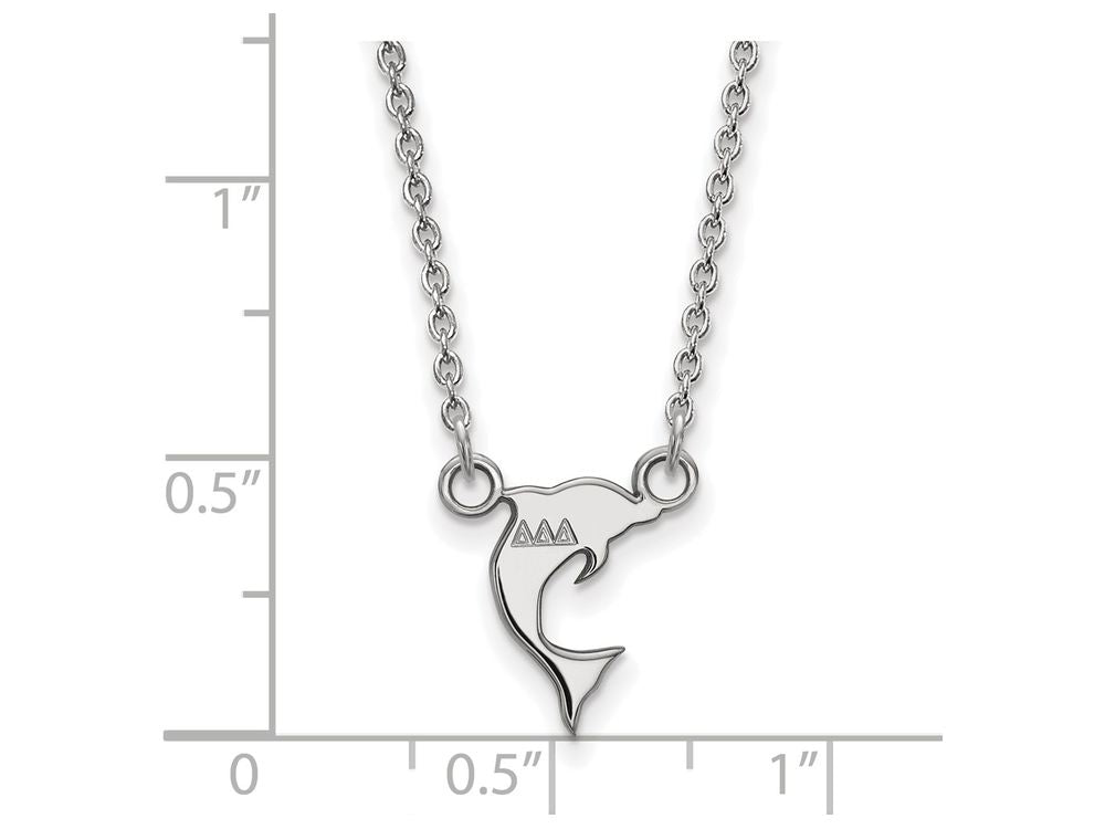 LogoArt Sterling Silver Delta Delta Delta Extra Small Pendant Necklace With 18 Inch