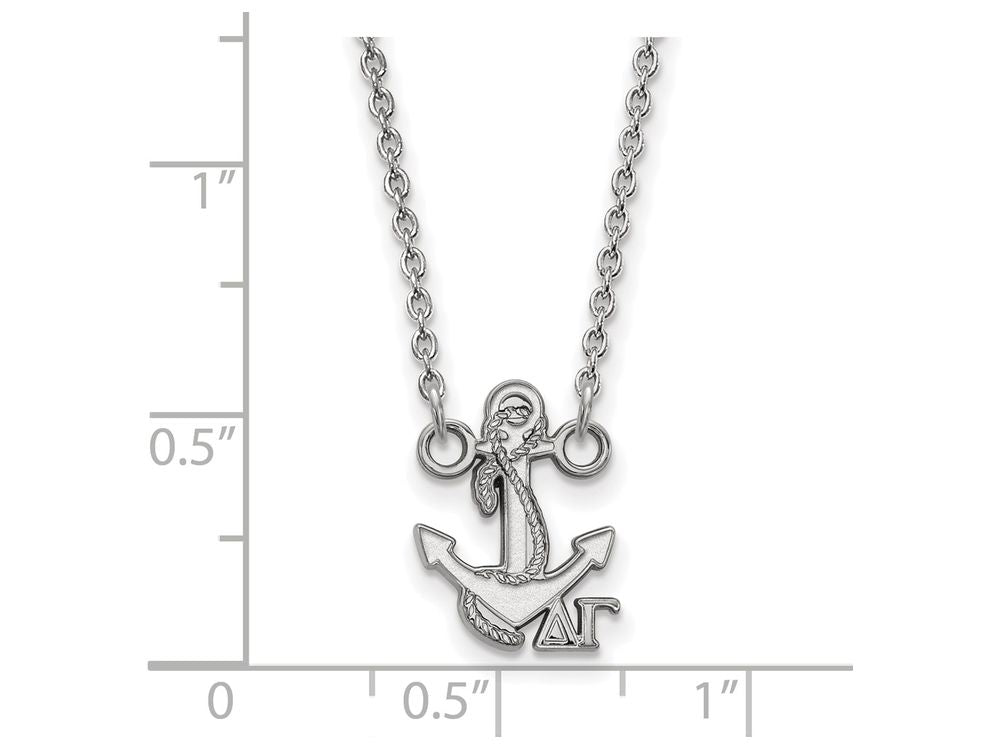LogoArt Sterling Silver Delta Gamma Extra Small Pendant Necklace With 18 Inch