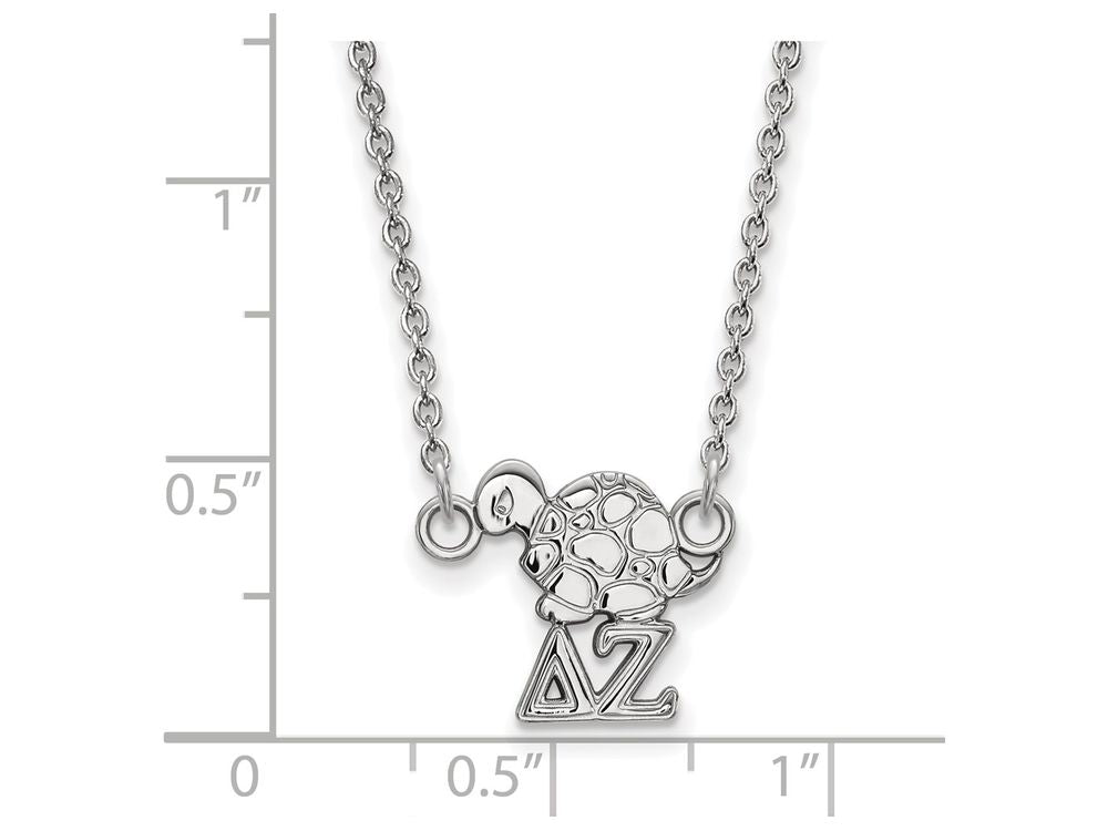 LogoArt Sterling Silver Delta Zeta Extra Small Pendant Necklace With 18 Inch
