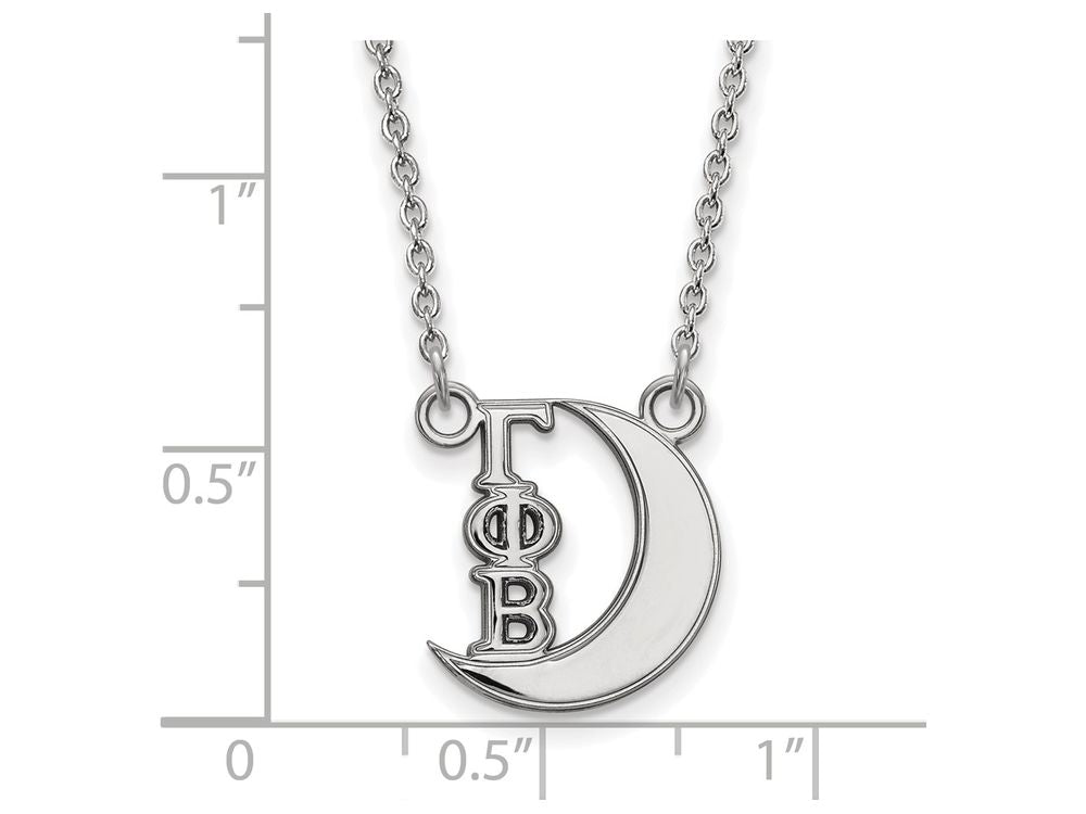LogoArt Sterling Silver Gamma Phi Beta Extra Small Pendant Necklace With 18 Inch