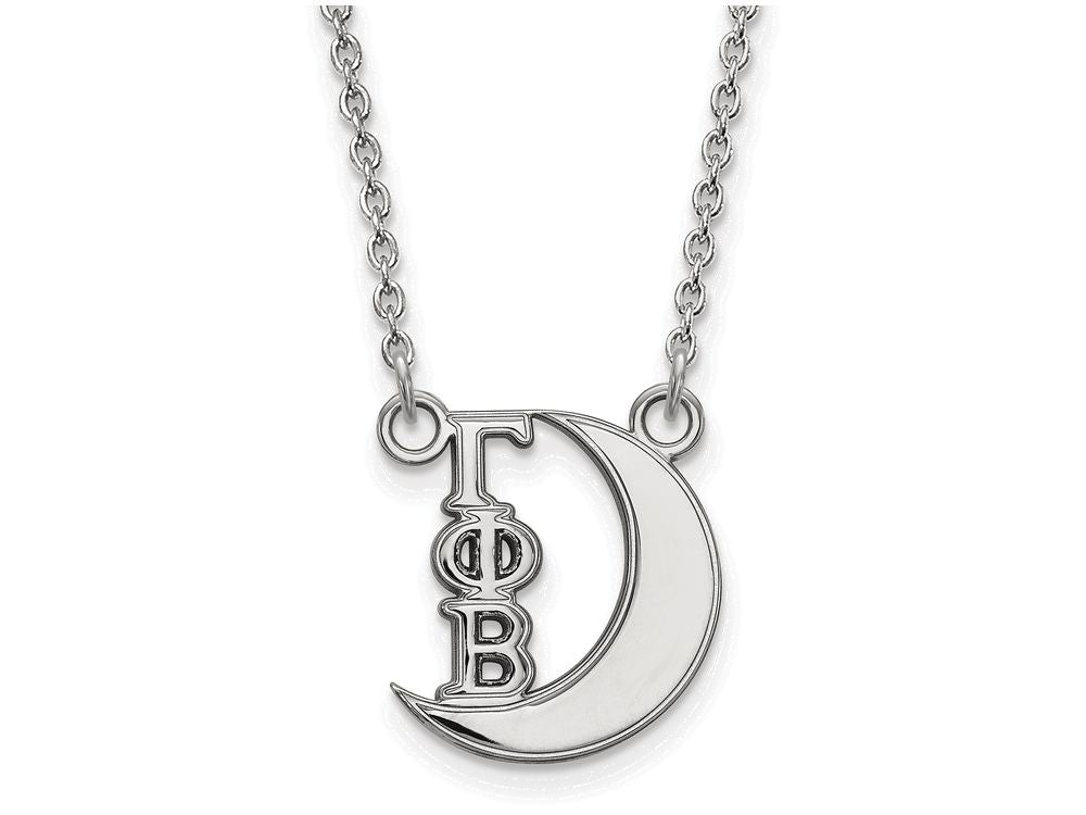 LogoArt Sterling Silver Gamma Phi Beta Extra Small Pendant Necklace With 18 Inch
