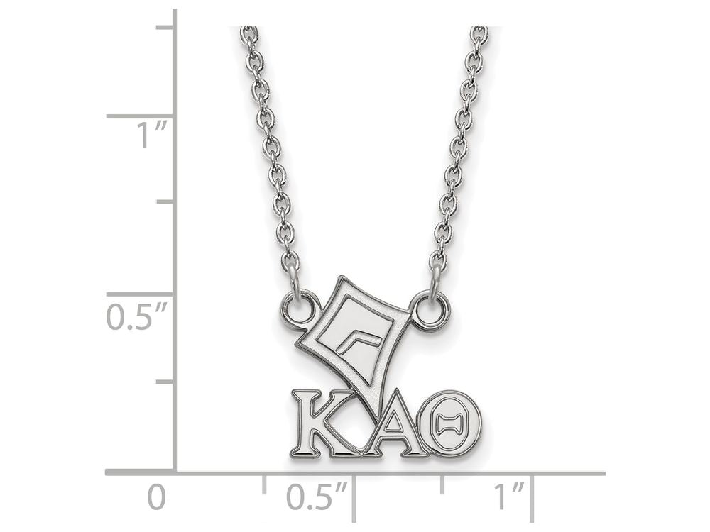 LogoArt Sterling Silver Kappa Alpha Theta Extra Small Pendant Necklace With 18 Inch
