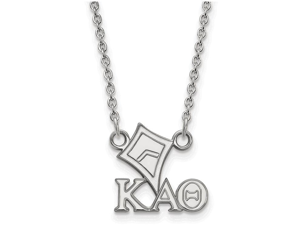 LogoArt Sterling Silver Kappa Alpha Theta Extra Small Pendant Necklace With 18 Inch