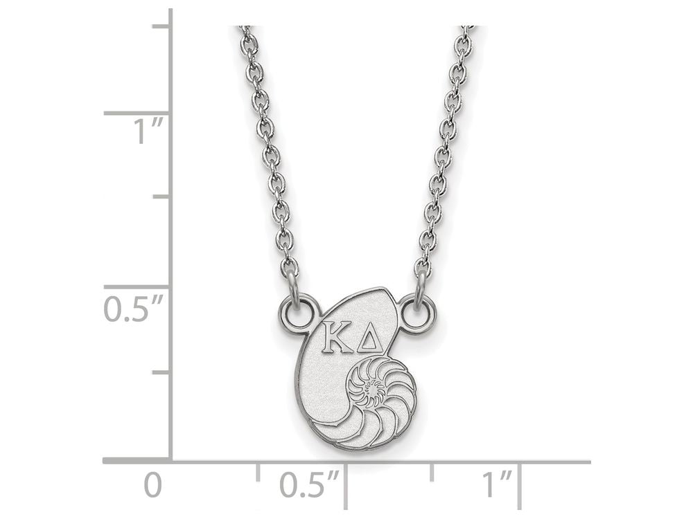 LogoArt Sterling Silver Kappa Delta Extra Small Pendant Necklace With 18 Inch