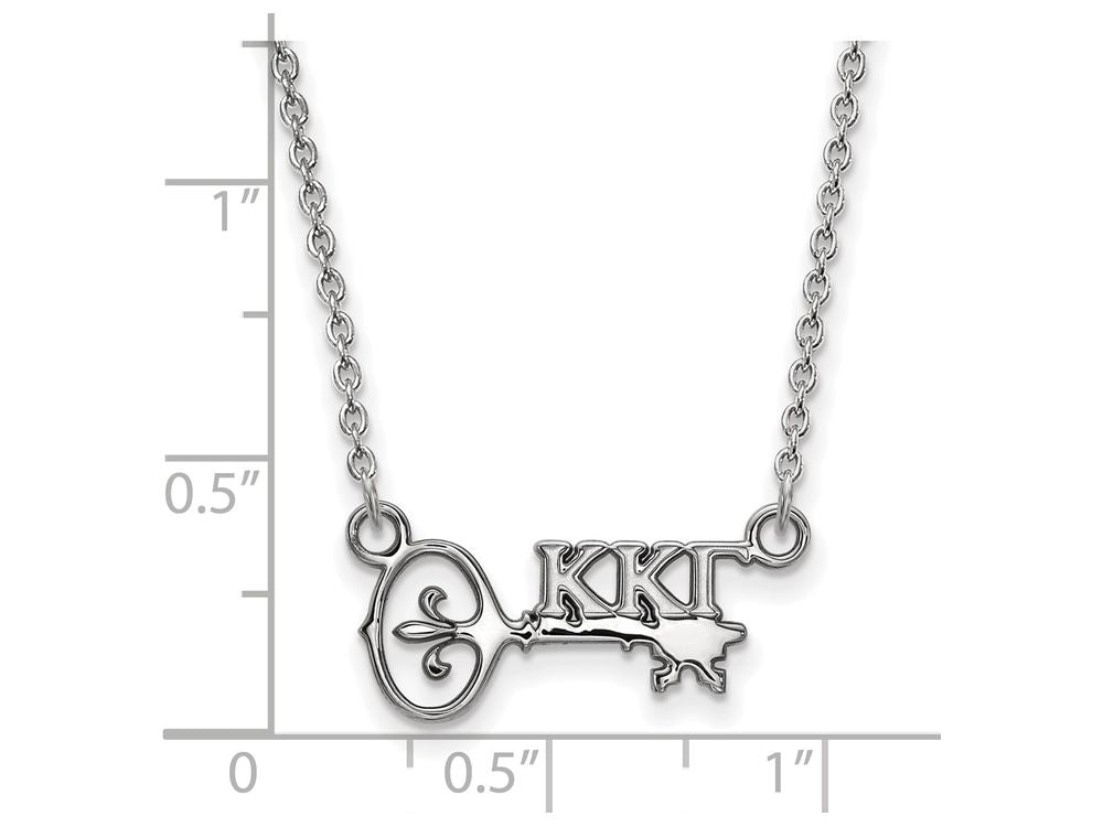 LogoArt Sterling Silver Kappa Kappa Gamma Extra Small Pendant Necklace With 18 Inch