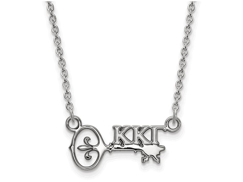 LogoArt Sterling Silver Kappa Kappa Gamma Extra Small Pendant Necklace With 18 Inch