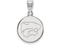 LogoArt Sterling Silver Kansas State University Medium Disc Pendant Necklace