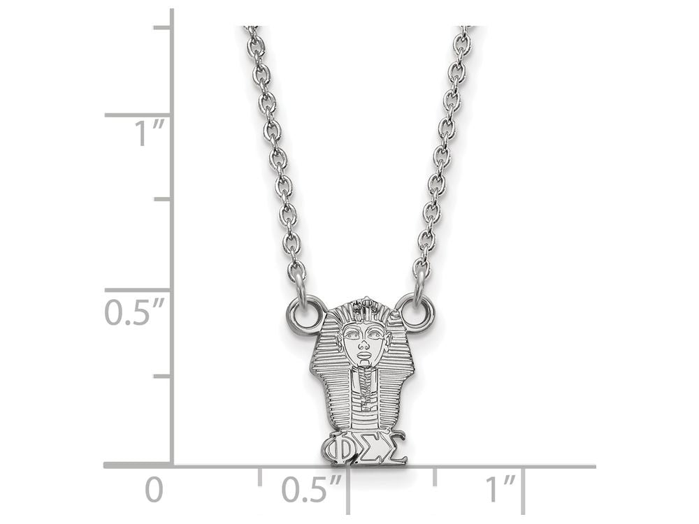 LogoArt Sterling Silver Phi Sigma Sigma Extra Small Pendant Necklace With 18 Inch