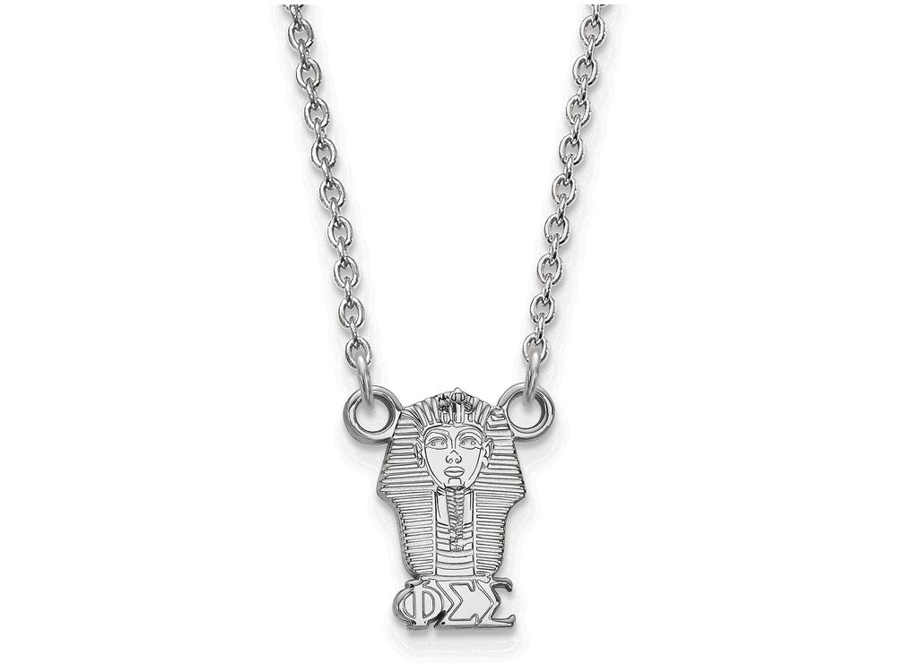 LogoArt Sterling Silver Phi Sigma Sigma Extra Small Pendant Necklace With 18 Inch