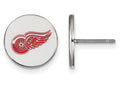LogoArt Sterling Silver Detroit Red Wings Small Enamel Disc Earrings