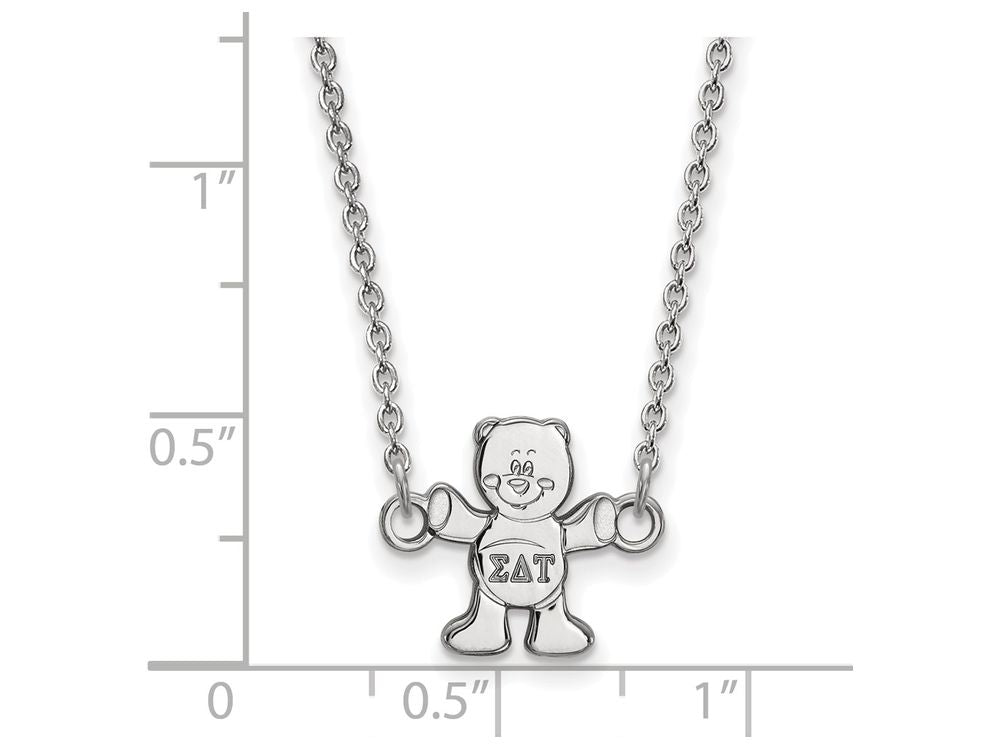 LogoArt Sterling Silver Sigma Delta Tau Extra Small Pendant Necklace With 18 Inch