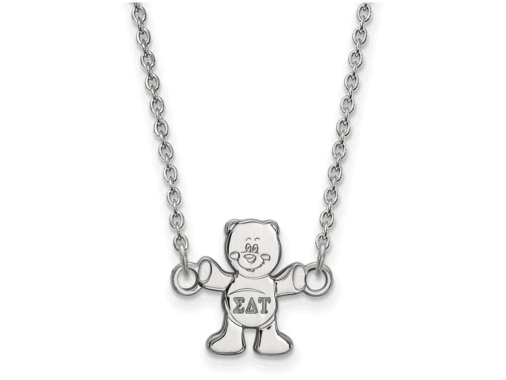 LogoArt Sterling Silver Sigma Delta Tau Extra Small Pendant Necklace With 18 Inch