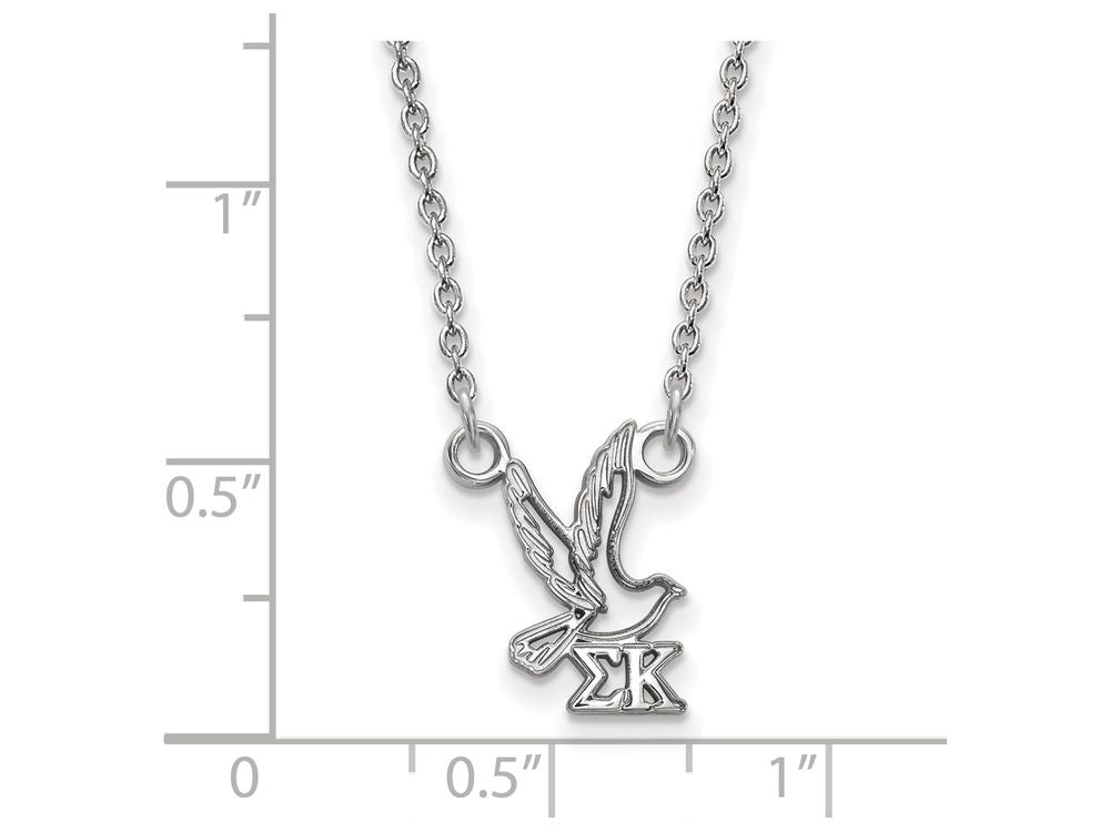 LogoArt Sterling Silver Sigma Kappa Extra Small Pendant Necklace With 18 Inch