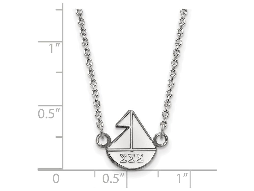 LogoArt Sterling Silver Sigma Sigma Sigma Extra Small Pendant Necklace With 18 Inch