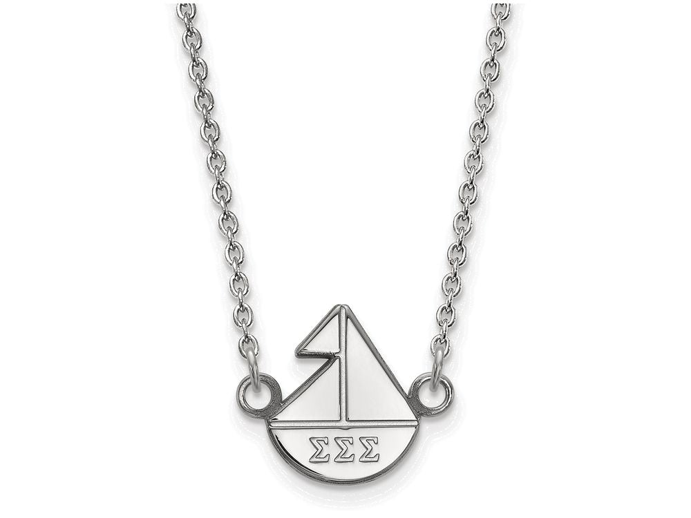 LogoArt Sterling Silver Sigma Sigma Sigma Extra Small Pendant Necklace With 18 Inch
