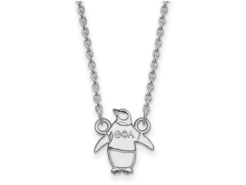 LogoArt Sterling Silver Theta Phi Alpha Extra Small Pendant Necklace With 18 Inch