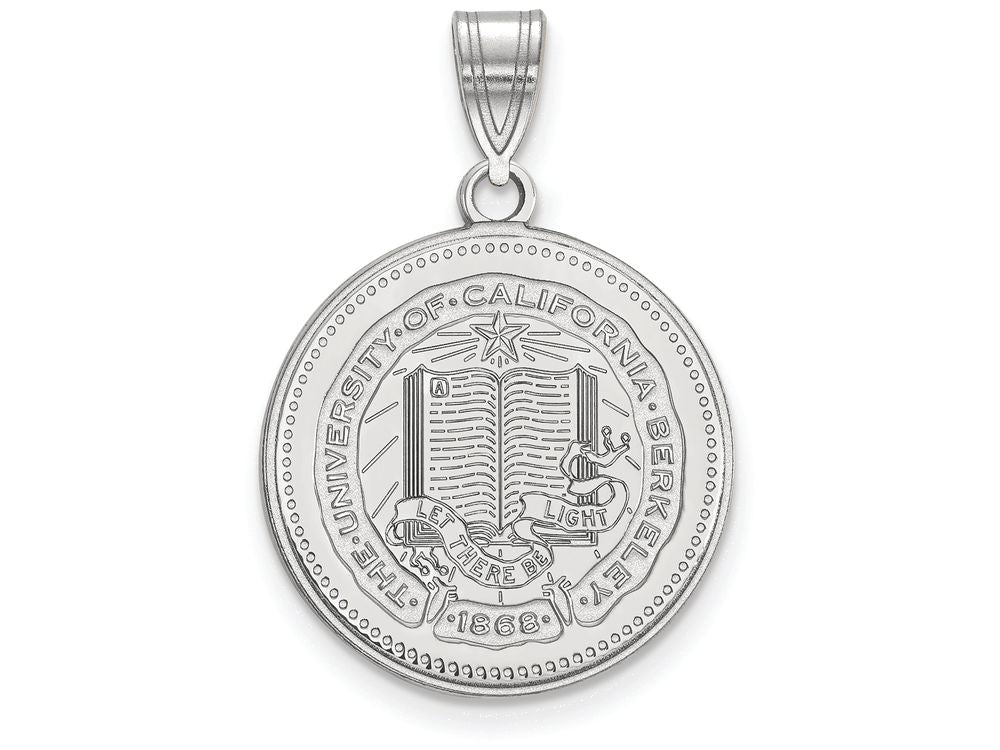 LogoArt Sterling Silver University Of California Berkeley Large Crest Pendant Necklace