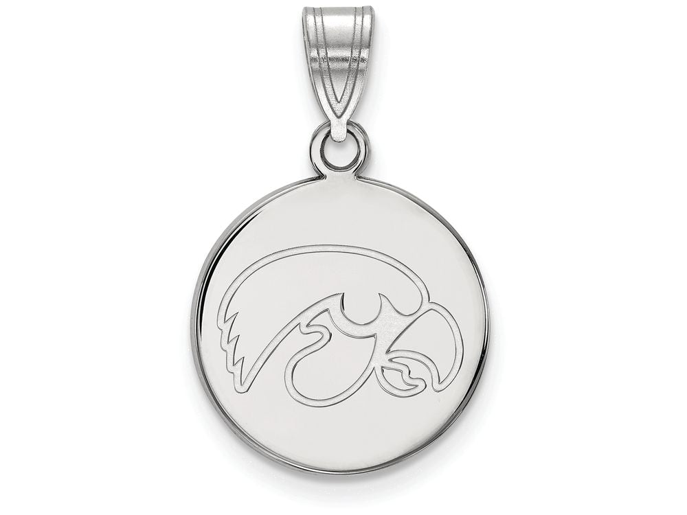 Logoart 925 Sterling Silver University Of Iowa Medium Disc Pendant