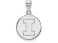 LogoArt Sterling Silver University Of Illinois Medium Disc Pendant Necklace