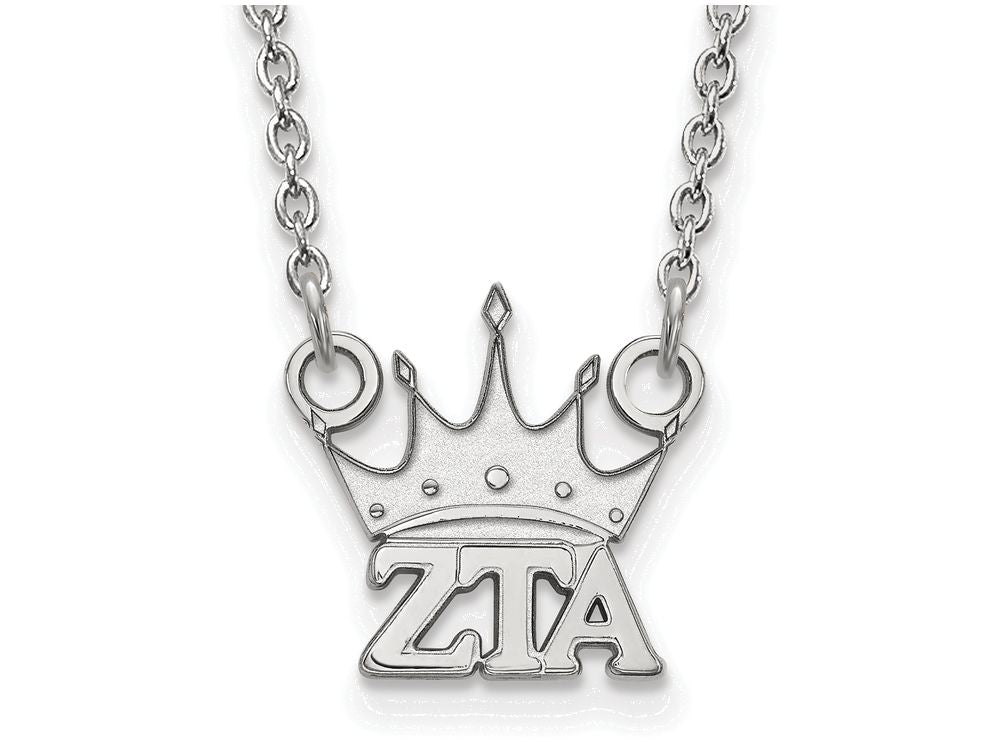 LogoArt Sterling Silver Zeta Tau Alpha Extra Small Pendant Necklace With 18 Inch
