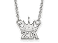 LogoArt Sterling Silver Zeta Tau Alpha Extra Small Pendant Necklace With 18 Inch