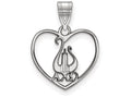 LogoArt Sterling Silver Alpha Chi Omega Heart Pendant Necklace