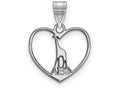 LogoArt Sterling Silver Alpha Epsilon Phi Heart Pendant Necklace