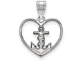 LogoArt Sterling Silver Alpha Sigma Tau Heart Pendant Necklace