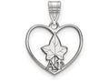 LogoArt Sterling Silver Alpha Phi Heart Pendant Necklace